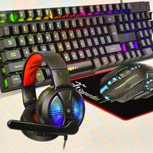 Snpundiri PC Illuminated Gaming Keyboard, Mouse, and Headset with mic . New